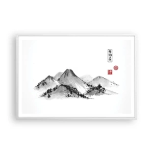 Affisch i vit ram - Bortom fjällen - 100x70 cm