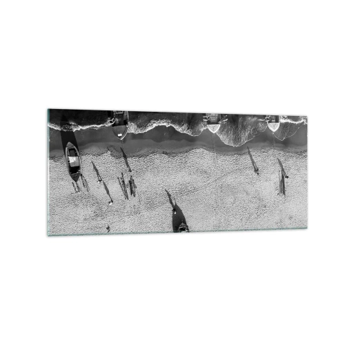 Glastavla - Bild på glas - Fortfarande på stranden... - 120x50 cm