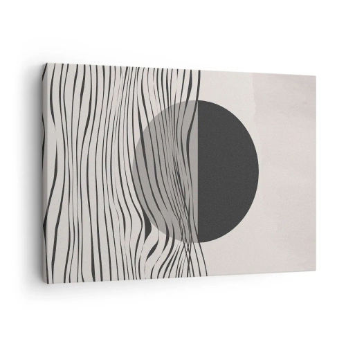 Canvastavla - Bild på duk - Abstrakta linjer och geometriska former i dämpade färger - 70x50cm - Halvdan komposition - Modern väggdekoration för vardagsrum och sovrum ARTTOR