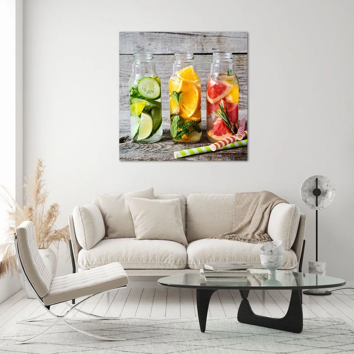 Glastavla - Bild på glas - Hälsa ur naturen - 40x40 cm