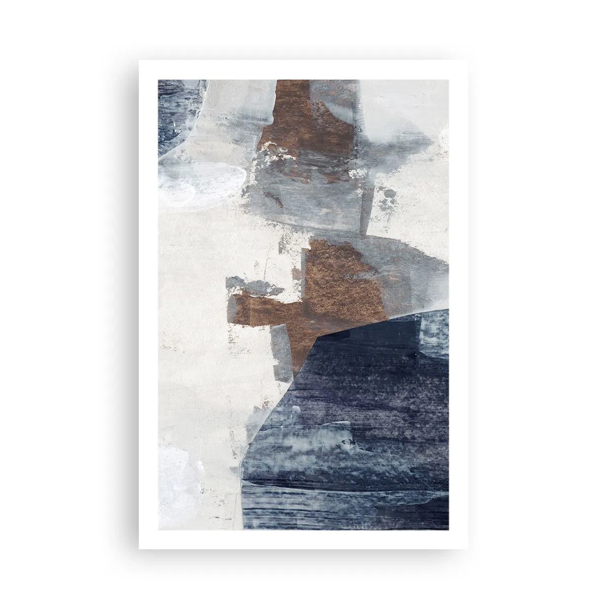 Affisch - Blåbruna former - 61x91 cm