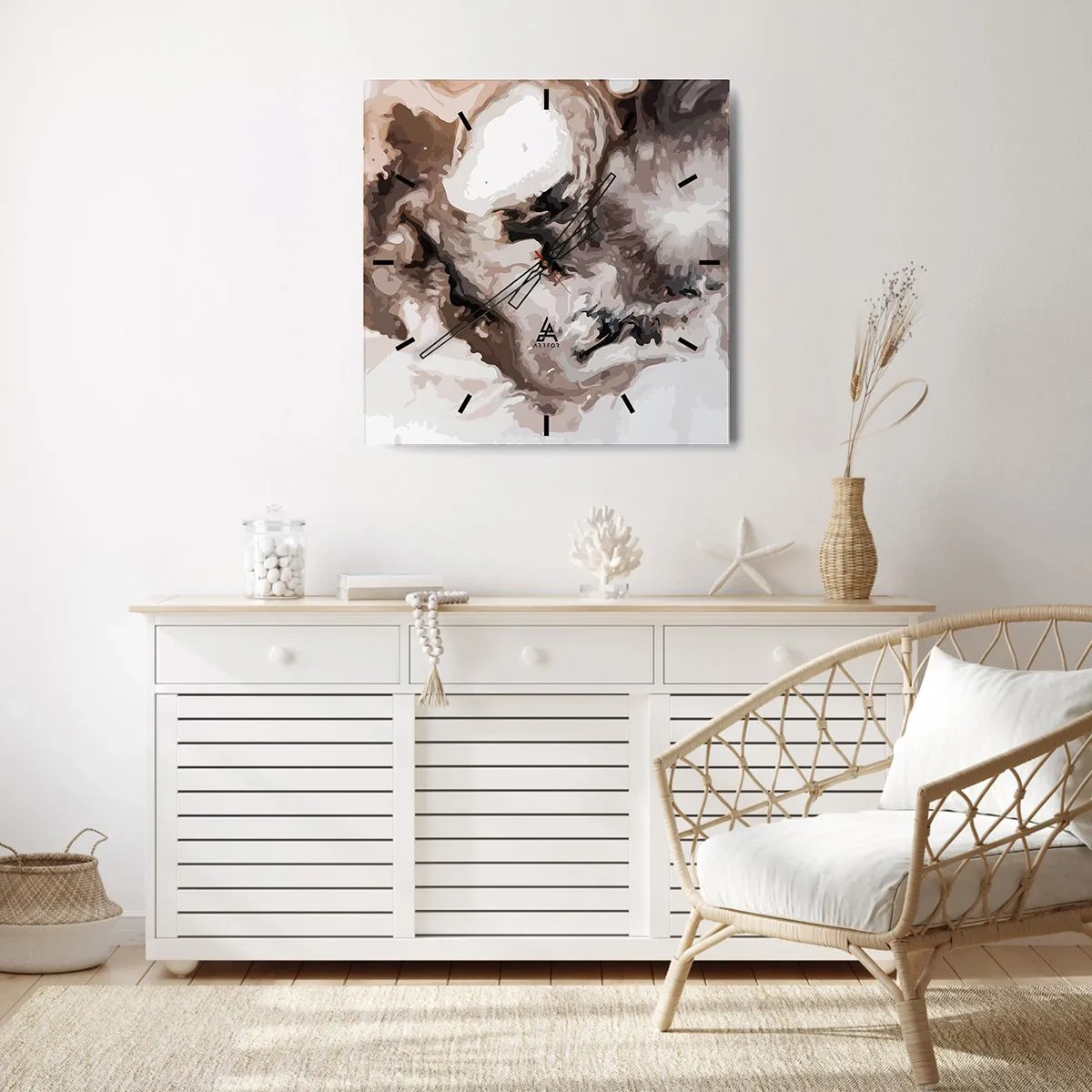 Väggklocka - Klocka på glas - En galax födelse - 30x30 cm