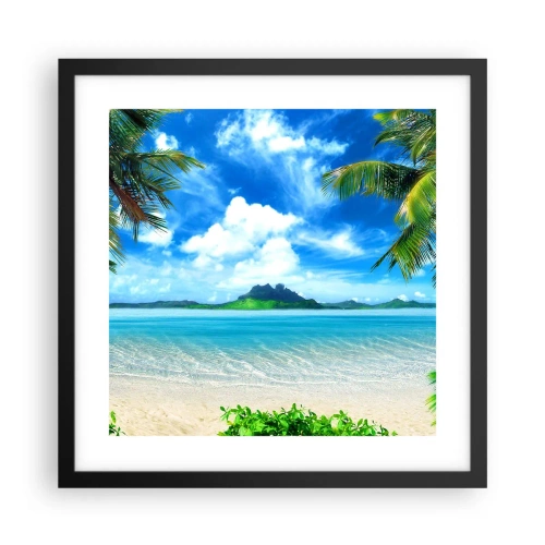 Affisch i svart ram - Tropikens azur - 40x40 cm