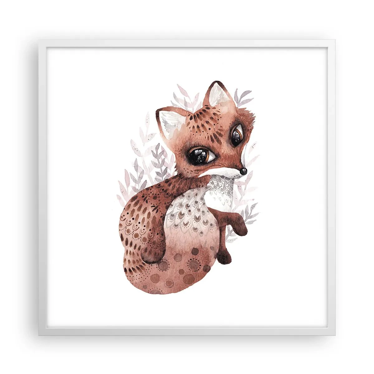 Affisch i vit ram - Bara älska - 60x60 cm