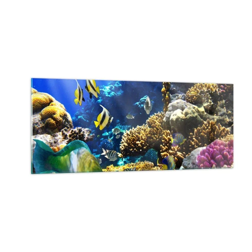 Glastavla - Bild på glas - Hög trafik på sommarleden - 100x40 cm