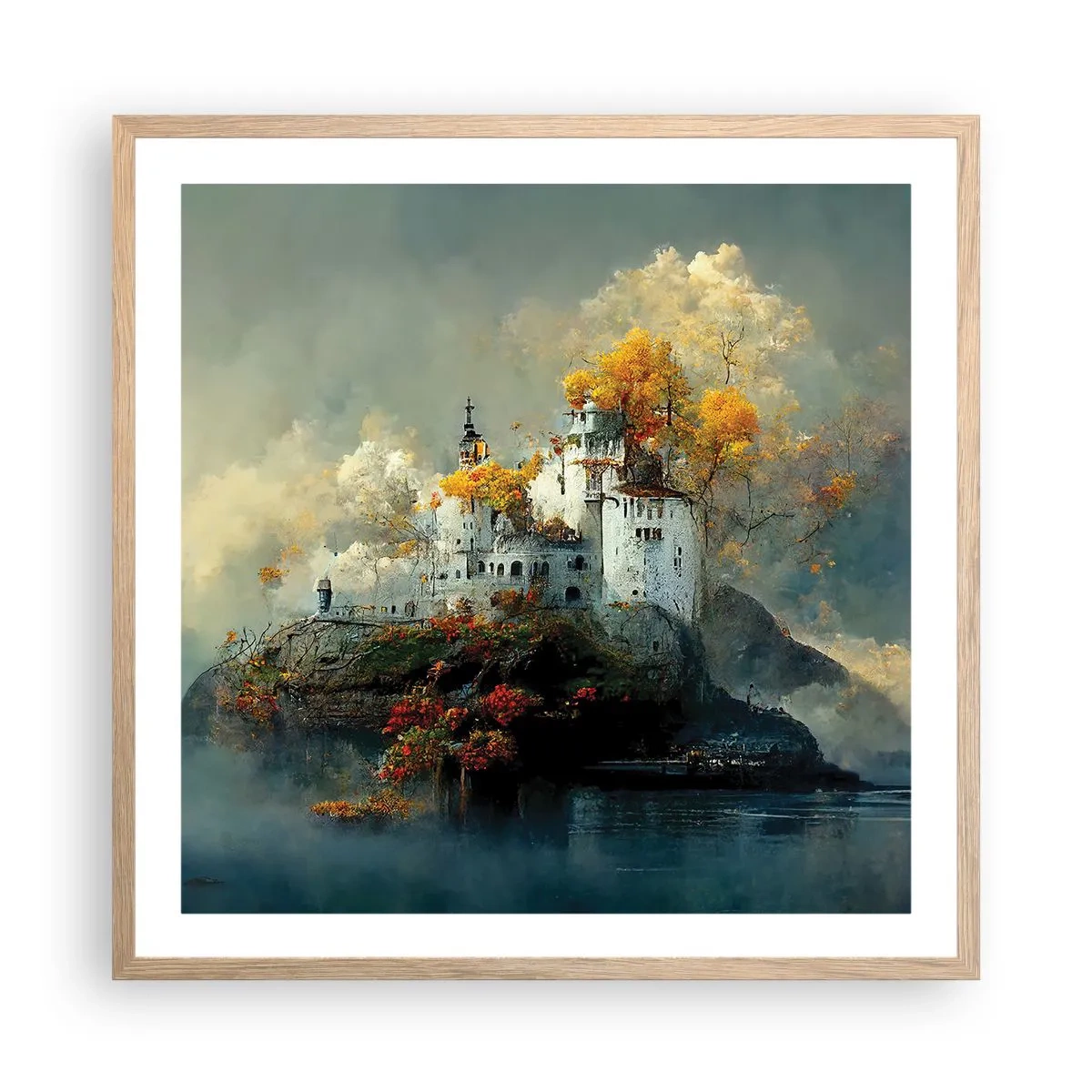 Affisch i ram av ljusek - Början på en romantisk historia - 60x60 cm