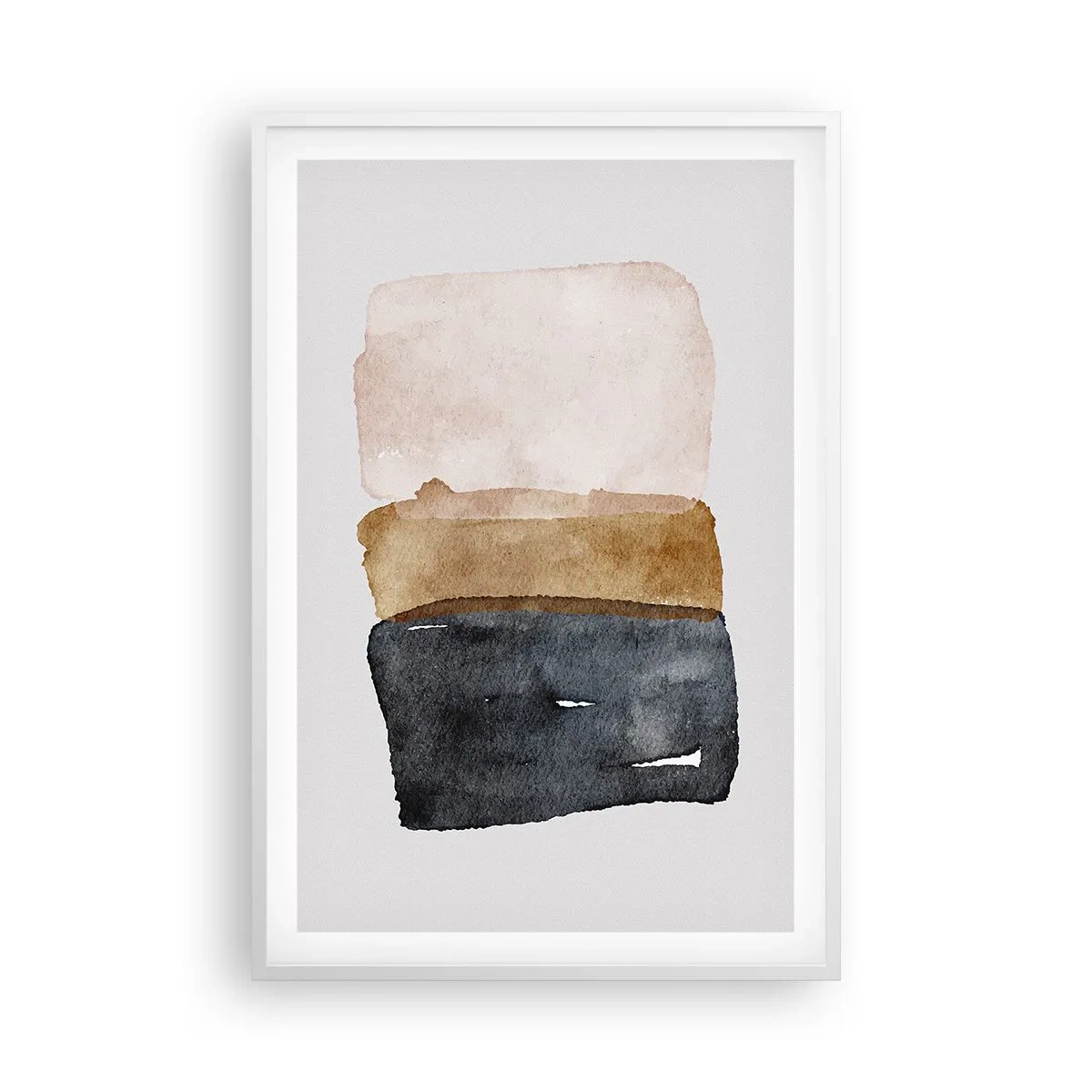 Affisch i vit ram - Komposition av jordens färger - 61x91 cm