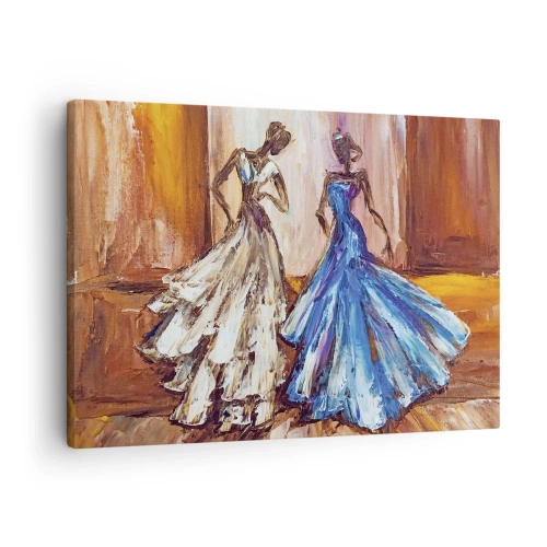 Canvastavla - Bild på duk - Karaktärer i aftonklänningar i konstnärlig stil - 70x50cm - Prydlig duett - Modern väggdekoration för vardagsrum och sovrum ARTTOR