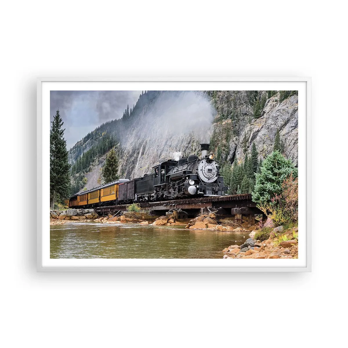 Affisch i vit ram - Vart ska du? Vart? - 100x70 cm