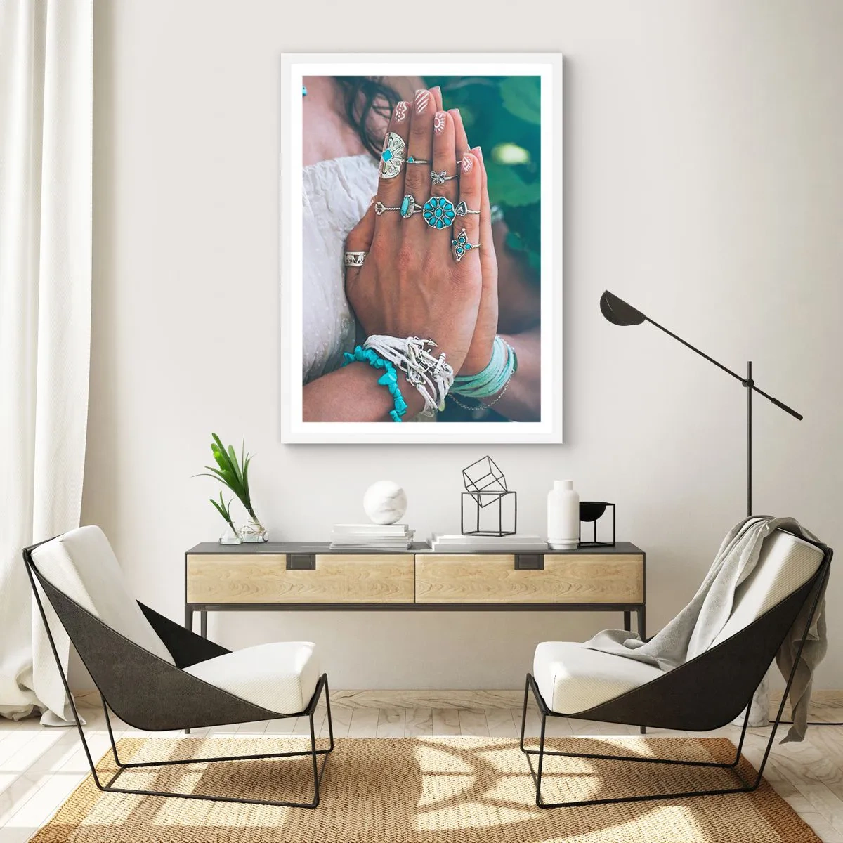 Affisch i vit ram - Välkommen till existensens centrum - 50x70 cm