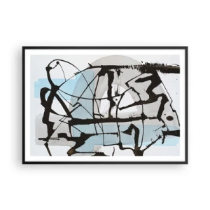 Affisch i svart ram - Blått trots allt - 100x70 cm