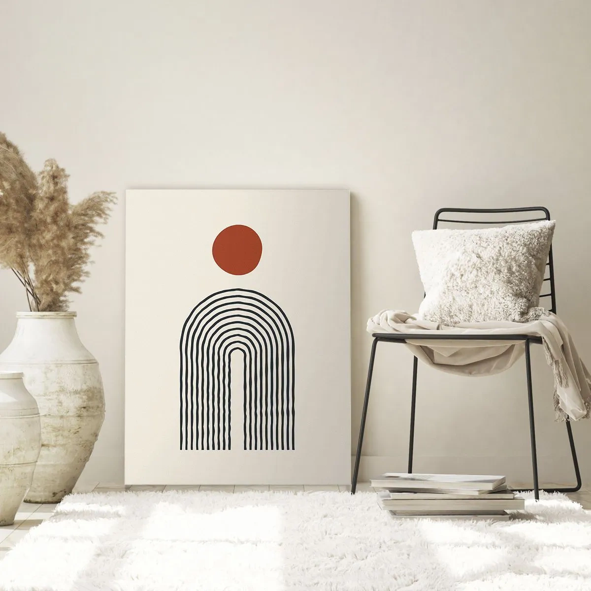 Glastavla - Bild på glas - Formernas och färgernas magnetism - 70x100 cm