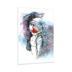 Glastavla - Bild på glas - Ensam med rymden - 50x70 cm