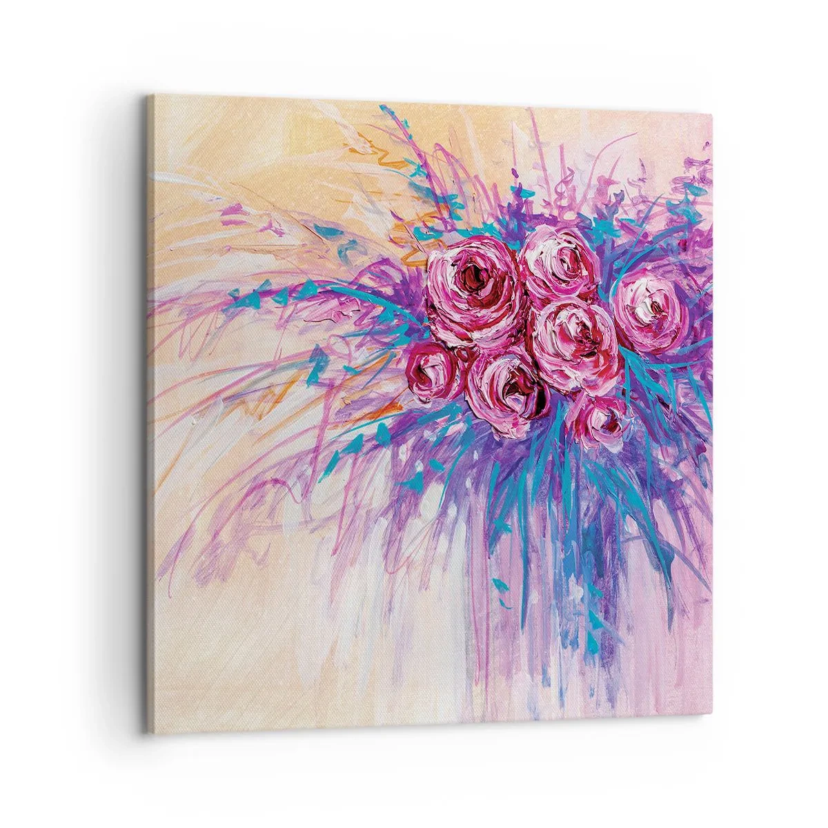 Canvastavla - Bild på duk - Rosfontän - 60x60 cm