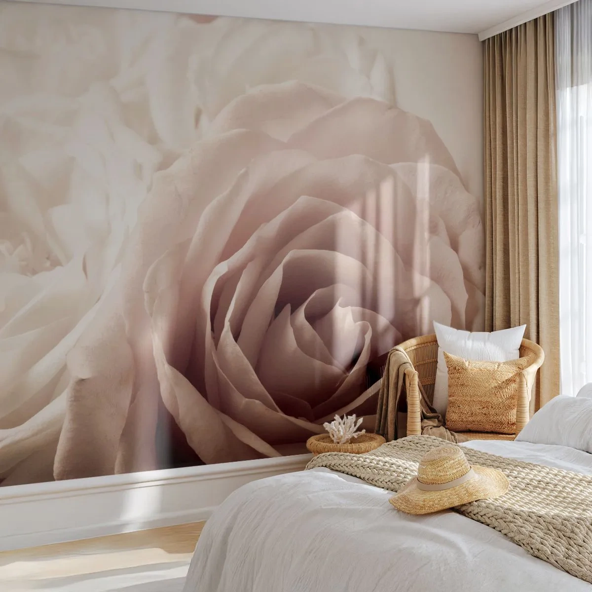 Fototapet Premium Canvas - I hjärtat av en ros - Rosor, Blommor, Romantisk - 150x105 cm