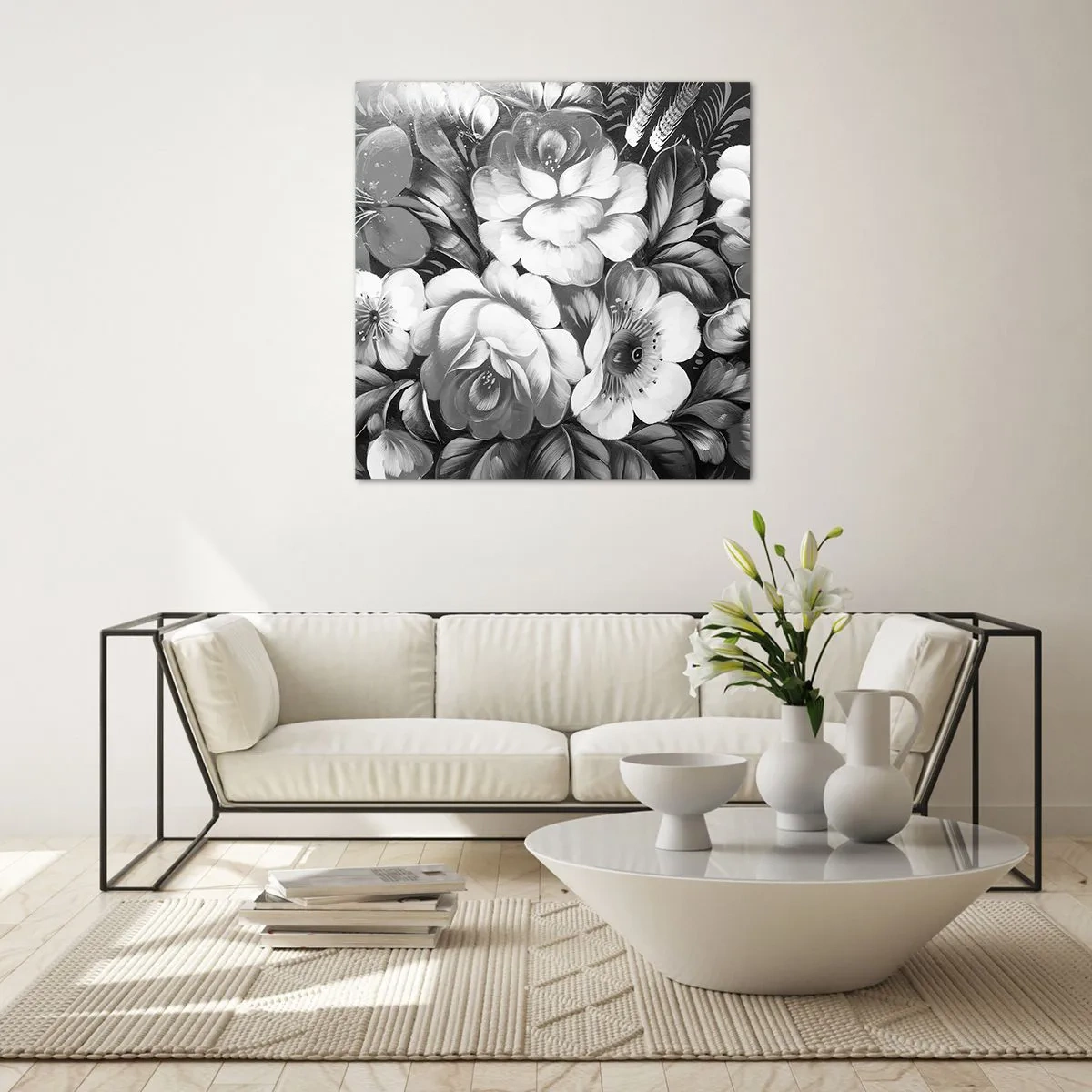 Glastavla - Bild på glas - Vackra även i gråskala - 70x70 cm