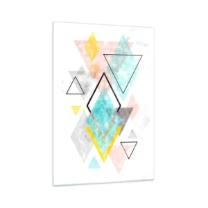 Glastavla - Bild på glas - Geometriskt spel - 70x100 cm