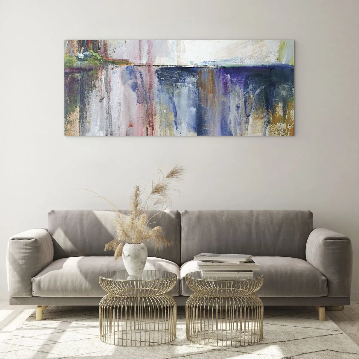 Glastavla - Bild på glas - Färgrika intryck och associationer - 120x50 cm