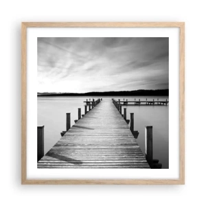 Affisch i ram av ljusek - Vattnet - lugnet - 50x50 cm