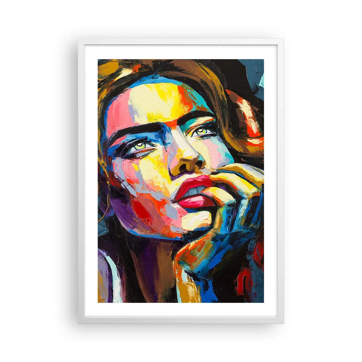Affisch i vit ram - Drömmar seglar i himlen som fåglar - 50x70 cm