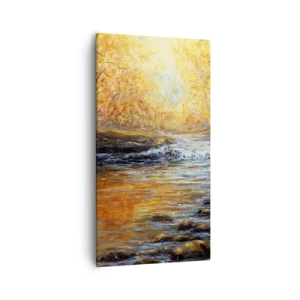 Canvastavla - Bild på duk - Gyllene bäck - 55x100 cm