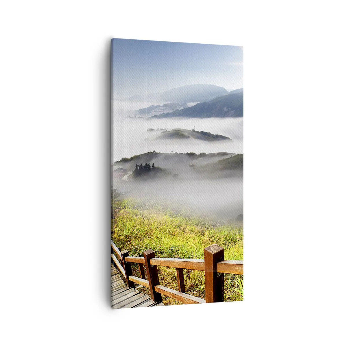 Canvastavla - Bild på duk - Vävt av sken och dimma - 55x100 cm