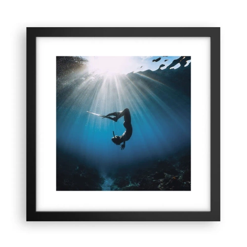Affisch i svart ram - Undervattendans - 30x30 cm