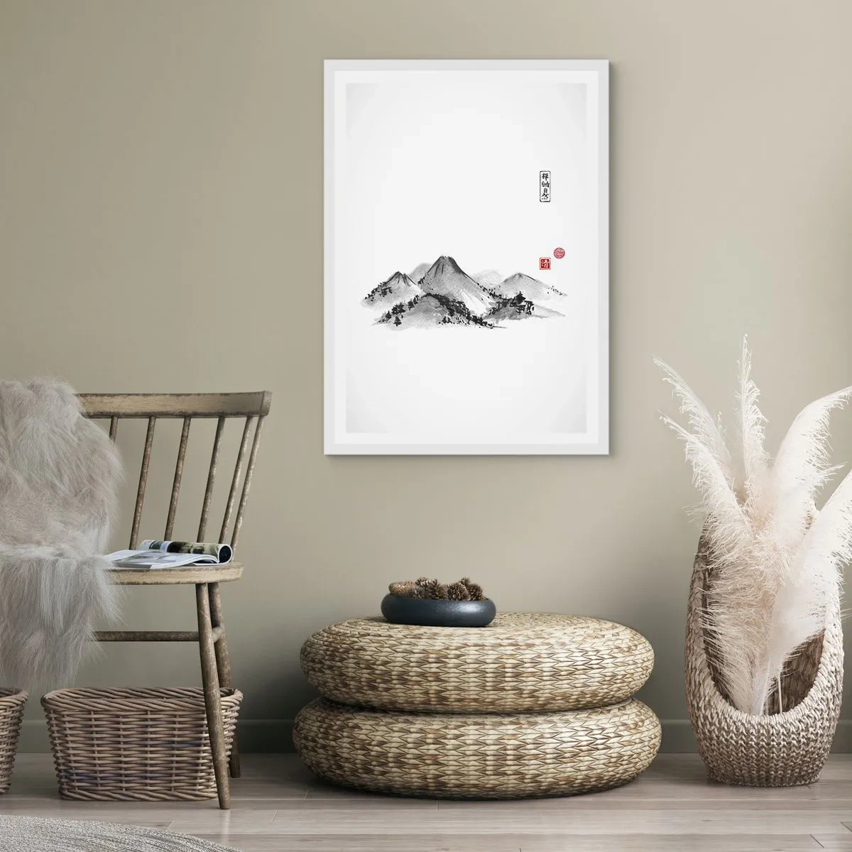 Affisch i vit ram - Bortom fjällen - 30x40 cm