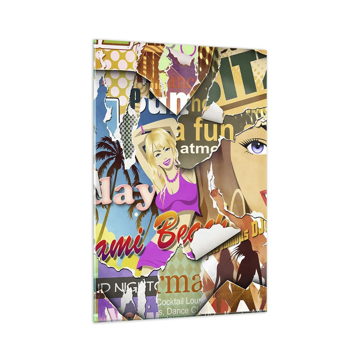 Glastavla - Bild på glas - Sommarens återblickar - 70x100 cm