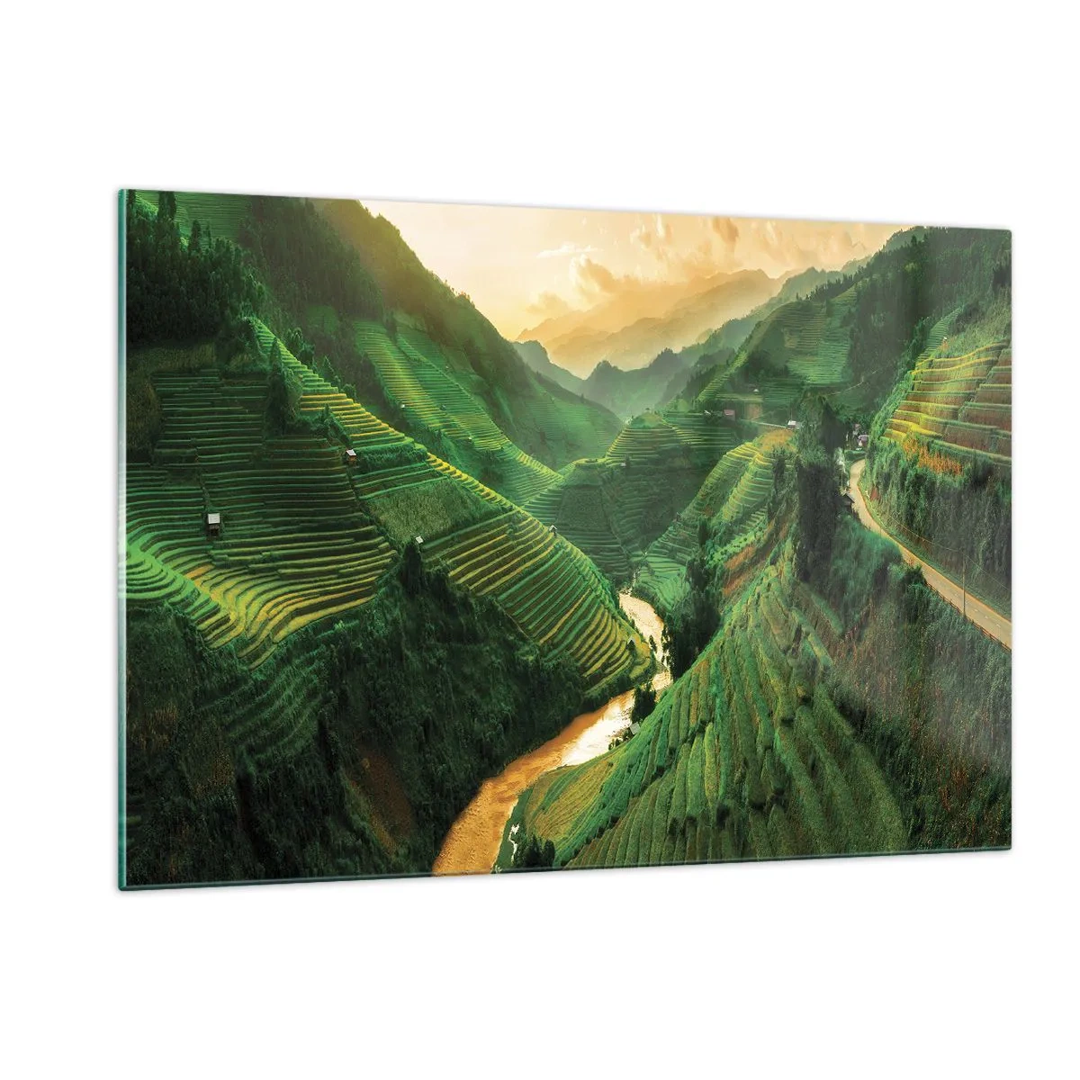 Glastavla - Bild på glas - Vietnamesisk dal - 120x80 cm