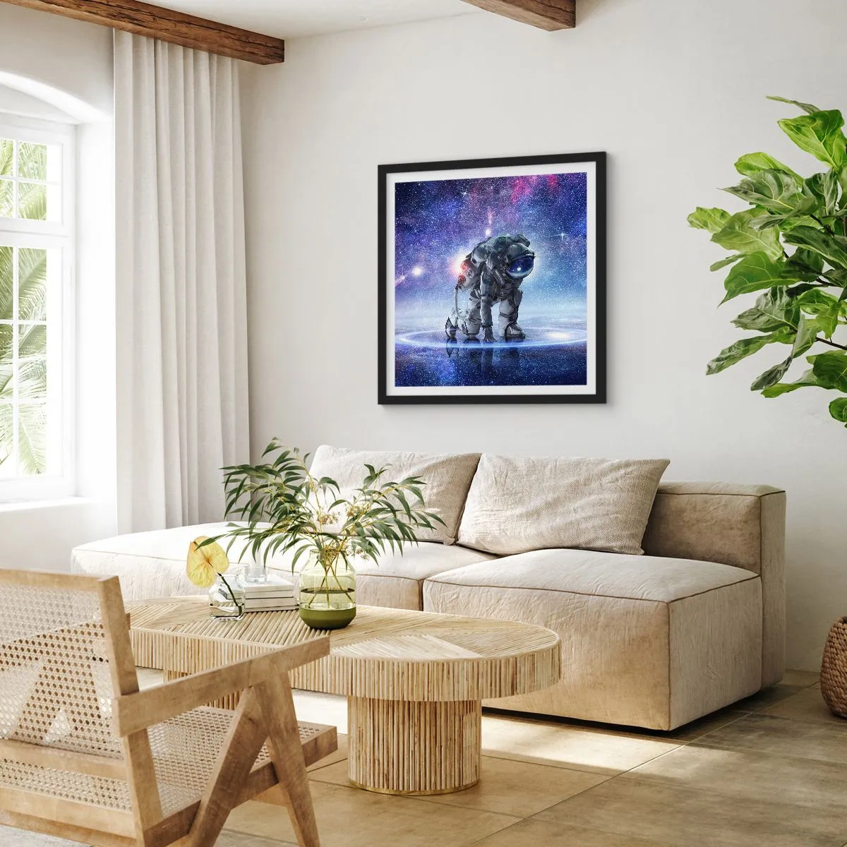 Affisch i svart ram - Stjärnig himmel över mig - 60x60 cm