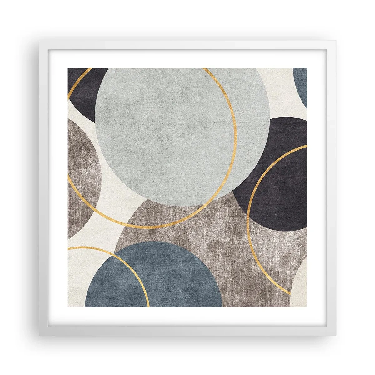Affisch i vit ram - Cirkel efter cirkel - 50x50 cm