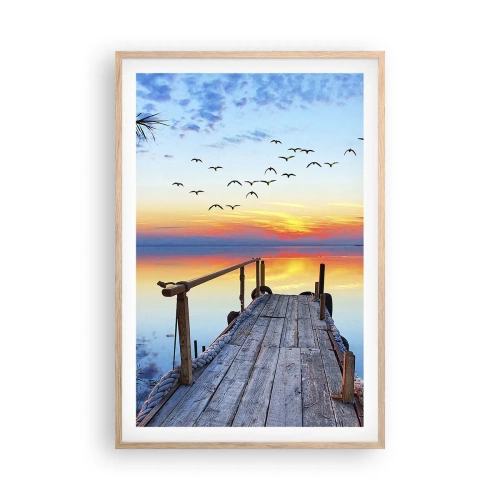 Affisch i ram av ljusek - Dags att vända hem... - 61x91 cm