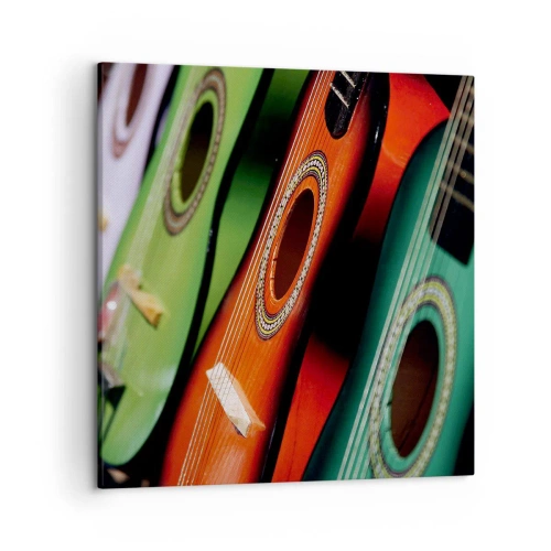 Canvastavla - Bild på duk - Gitarren har flera färger - 50x50 cm
