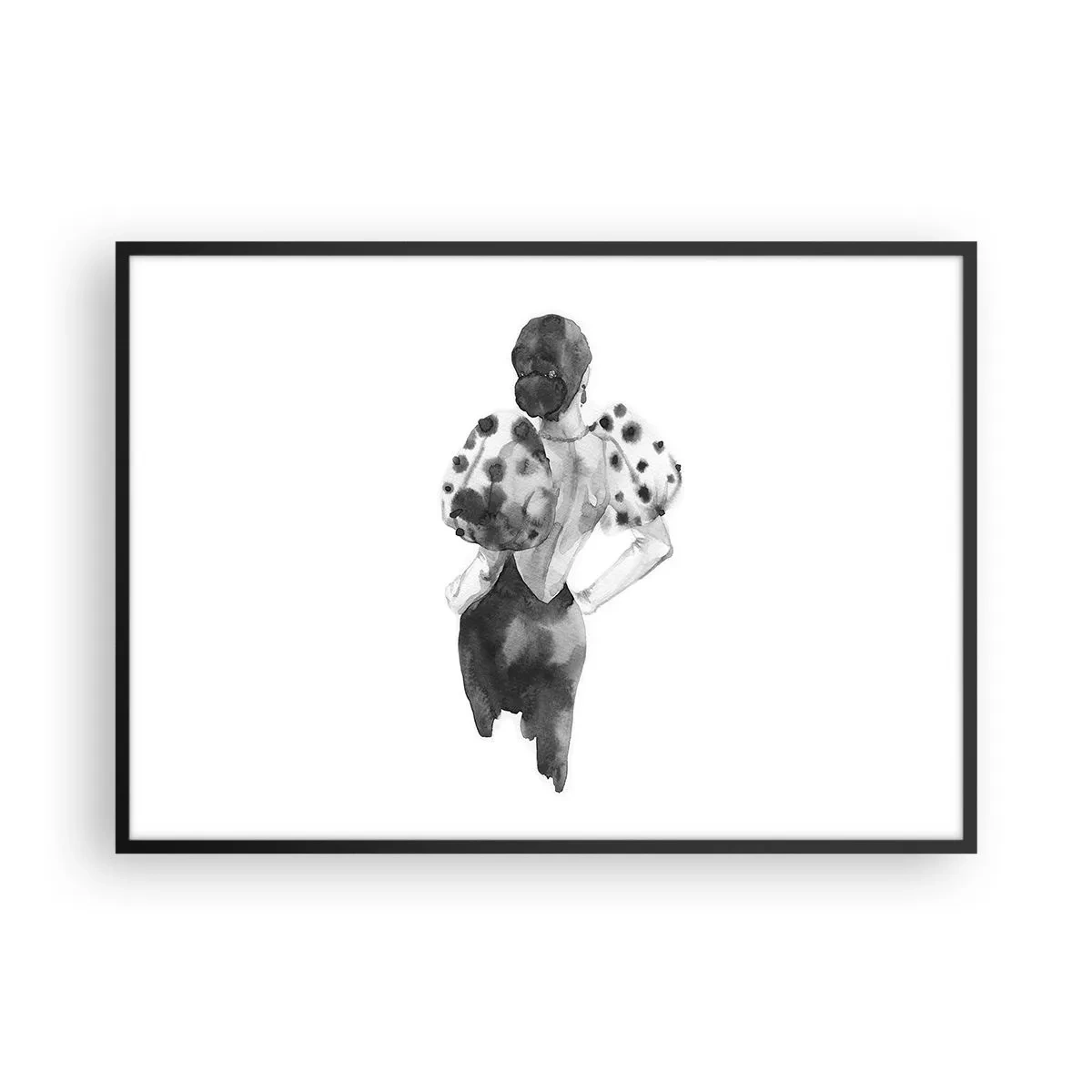 Affisch i svart ram - Hon passerade nära mig - 100x70 cm