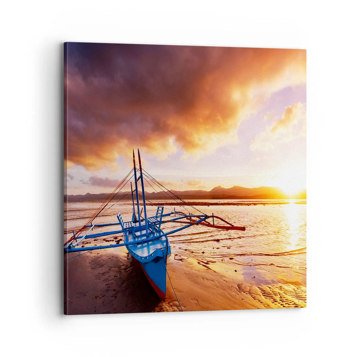 Canvastavla - Bild på duk - Lägga sig på sanden efter hela dan - 70x70 cm