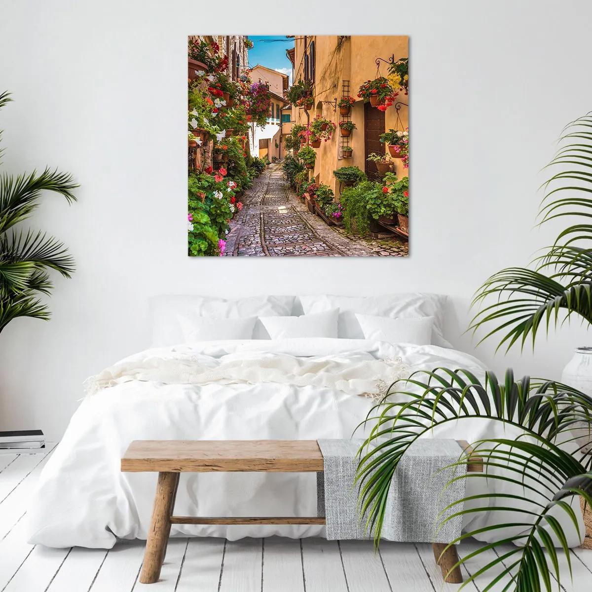 Canvastavla - Bild på duk - Italiensk gränd - 70x70 cm