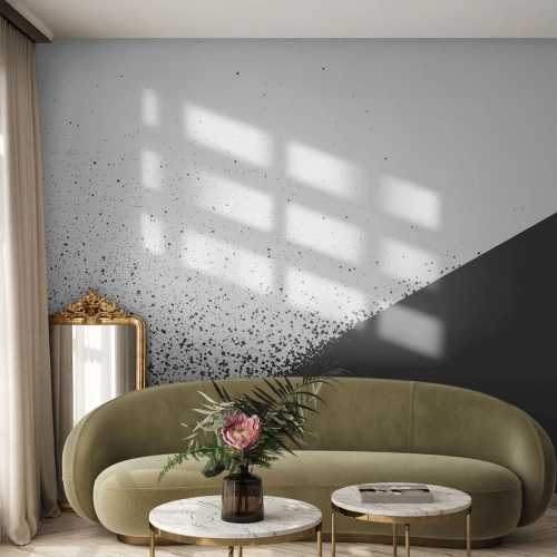 Fototapet Standard Eco - Snabbare, mer - Abstraktion, Grafik, Svartvitt - 200x140 cm