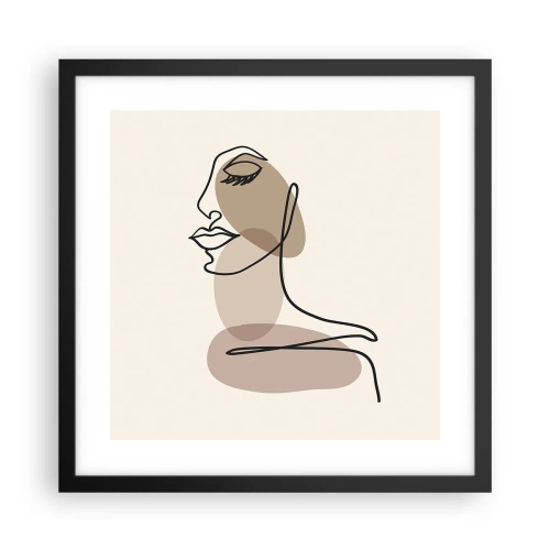 Affisch i svart ram - Lyssnar på sig själv - 40x40 cm