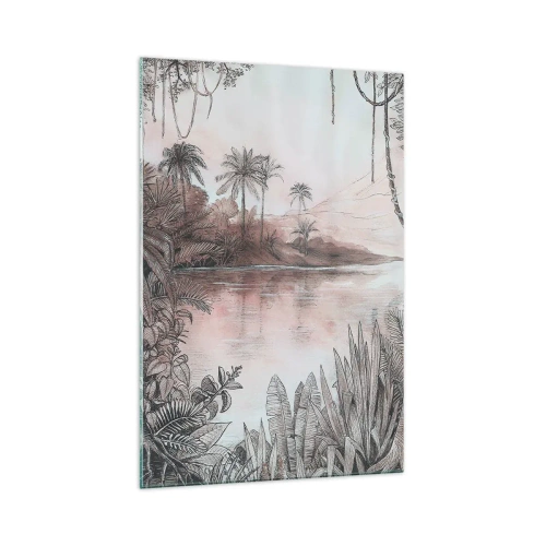 Glastavla - Bild på glas - En upptäcktsresandes dagbok från 1800-talet - 70x100 cm