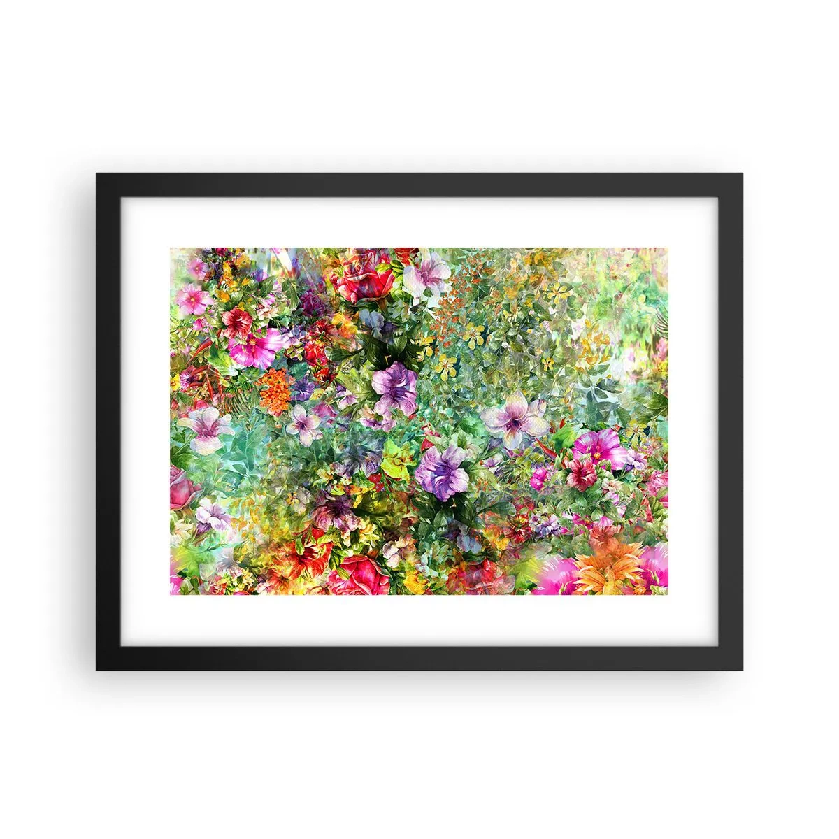 Affisch i svart ram - Ta en dopp i blommorna - 40x30 cm