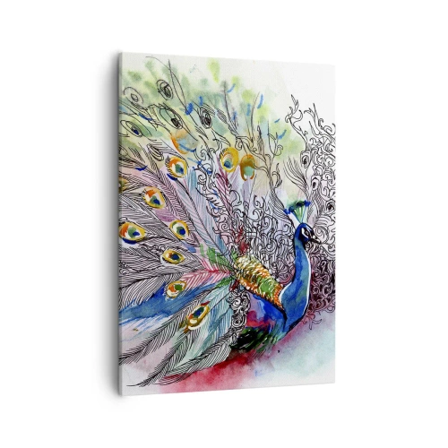 Canvastavla - Bild på duk - Med stolthet mot det gråa - 50x70 cm