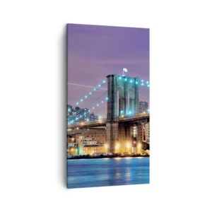 Canvastavla - Bild på duk - Brooklyn-bron sedan många år - 45x80 cm