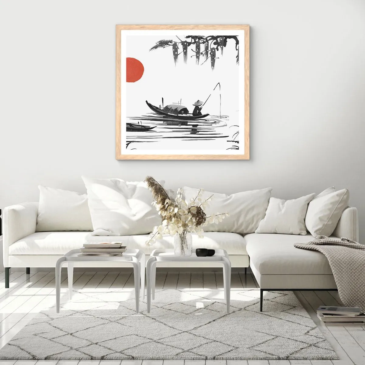 Affisch i ram av ljusek - Asiatisk eftermiddag - 30x30 cm