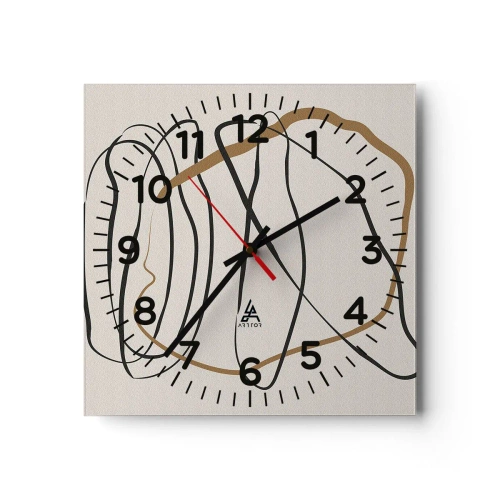 Väggklocka - Klocka på glas - Komposition: besittande dans - 40x40 cm
