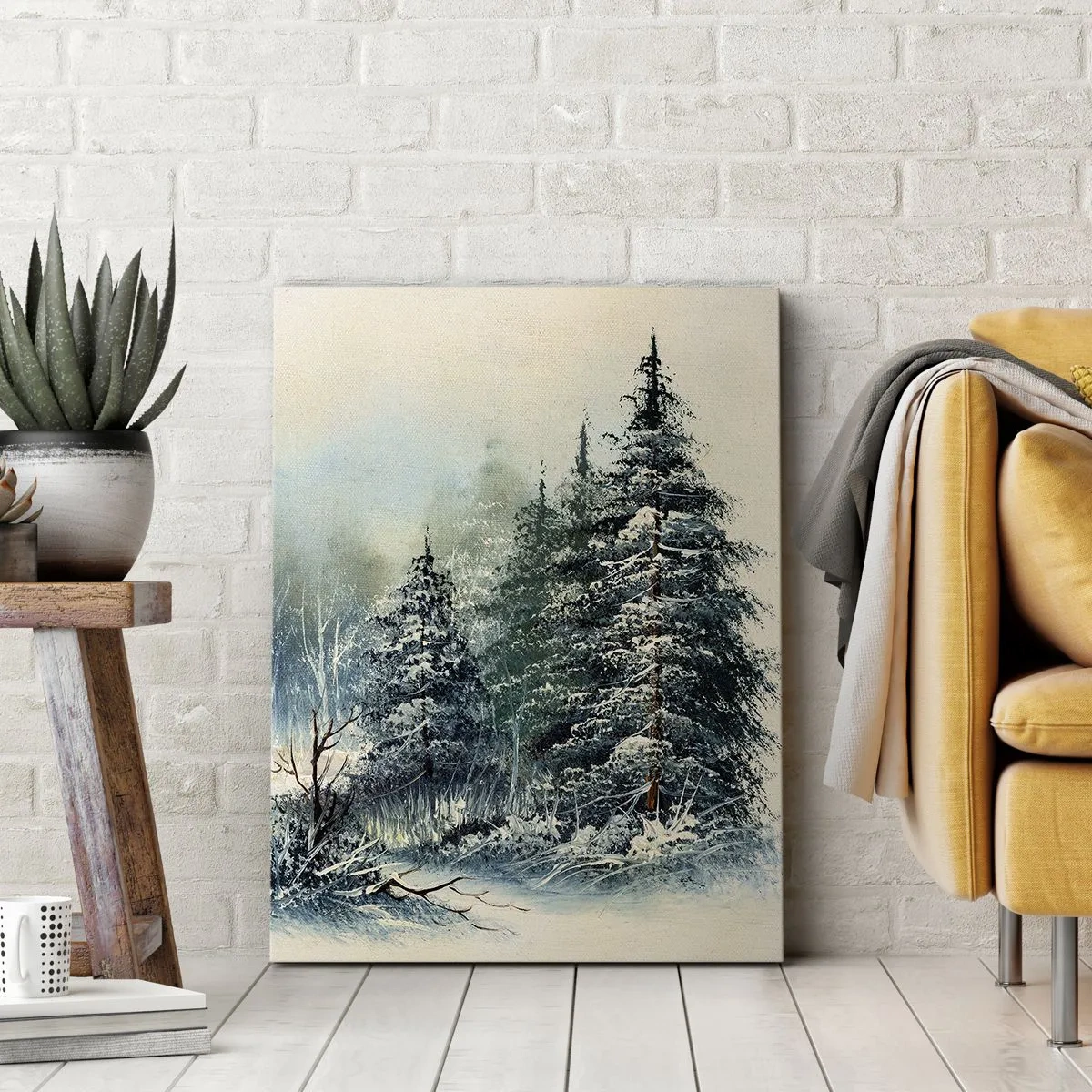 Canvastavla - Bild på duk - Redo för Julen - 55x100 cm