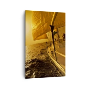 Canvastavla - Bild på duk - Gyllene kväll efter en färgrik dag - 80x120 cm