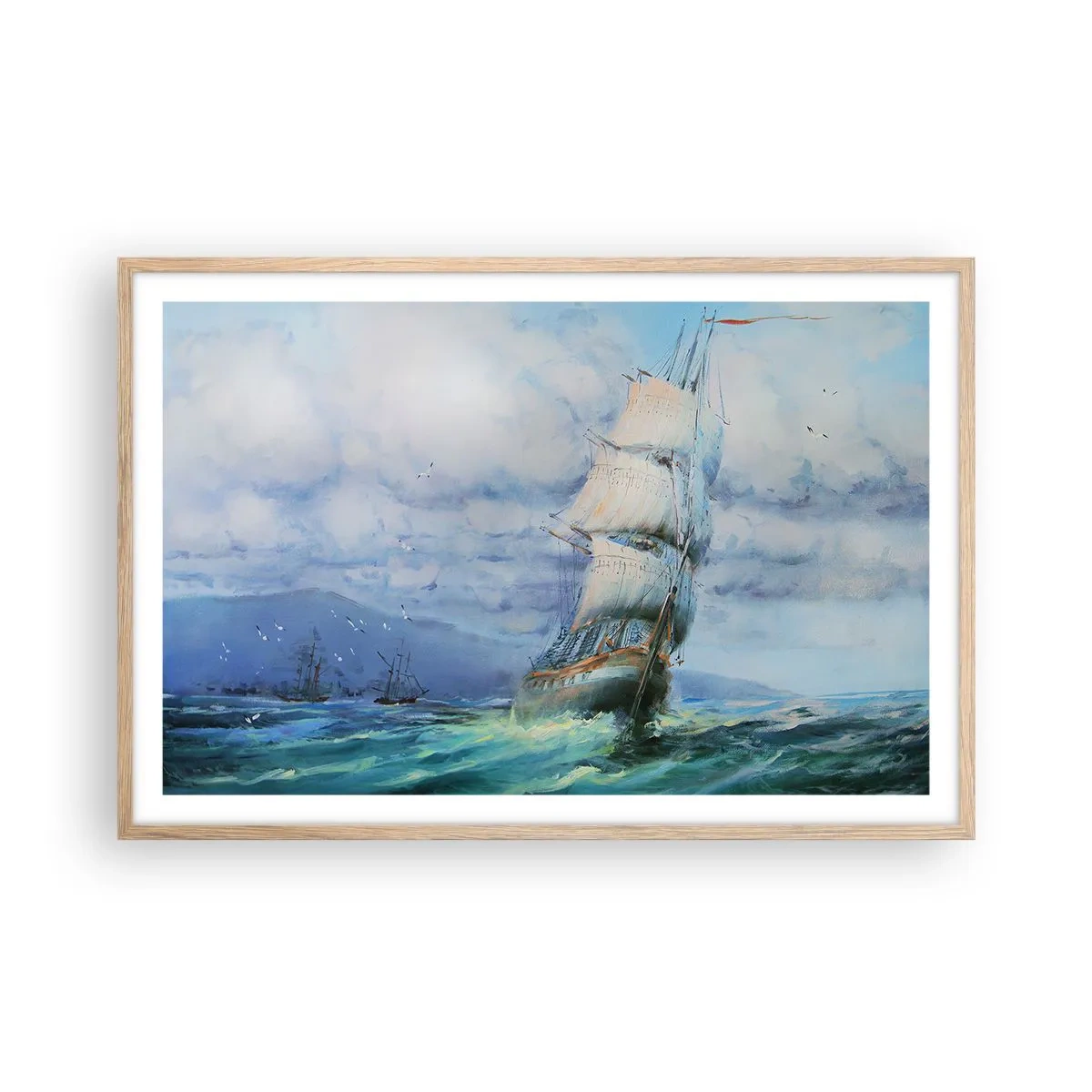 Affisch i ram av ljusek - Goda vindar - 91x61 cm
