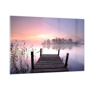 Glastavla - Bild på glas - Ur liljedimman... - 120x80 cm