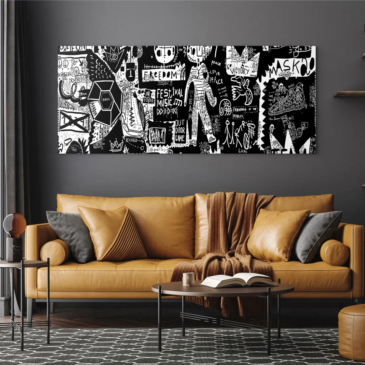 Glastavla - Bild på glas - Unga själens rättigheter och glädje - 120x50 cm